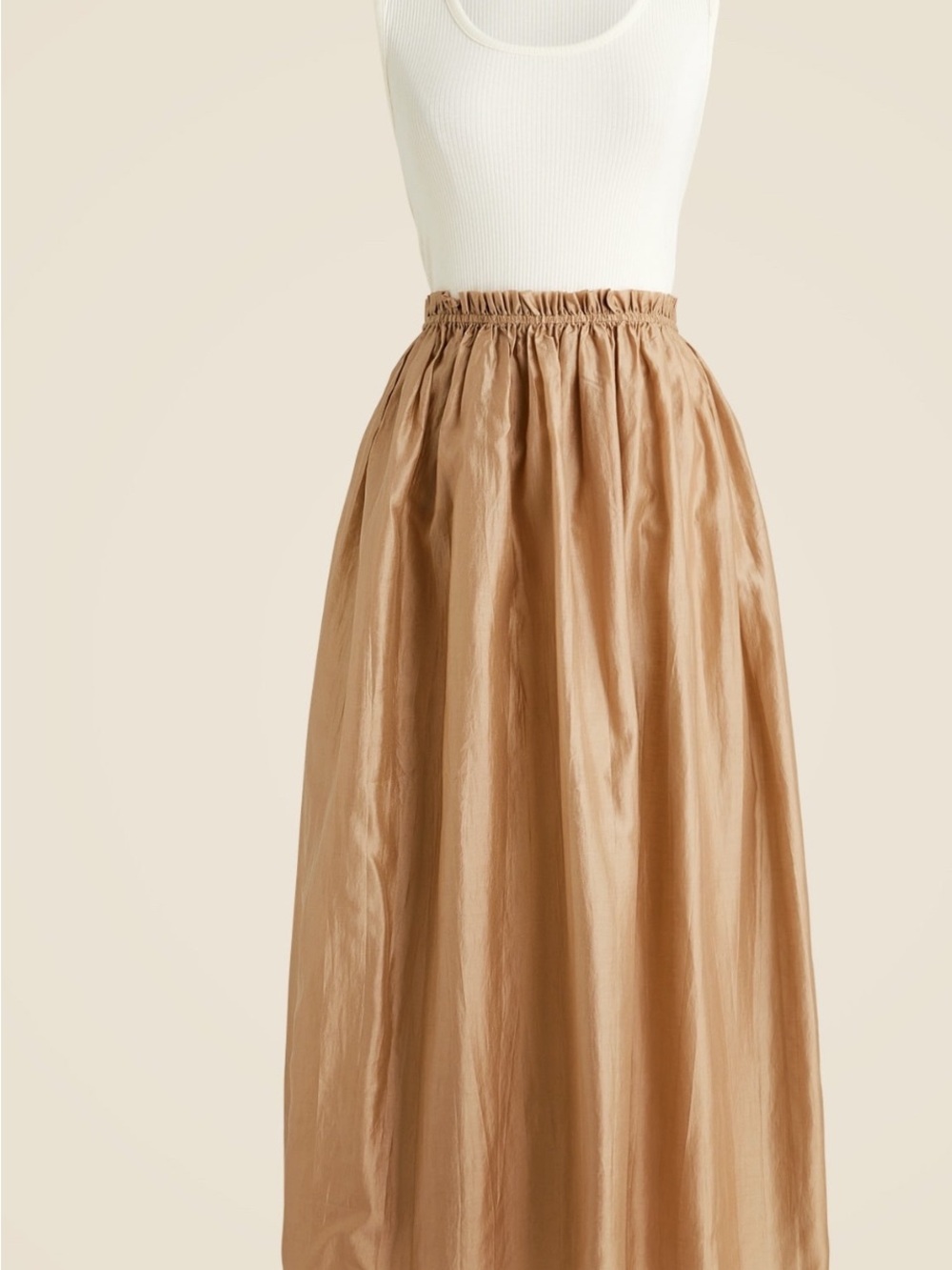 NEW J. Crew Woven Maxi Skirt in Camel